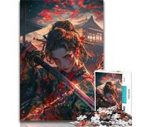 Jigsaw Puzzles for Teenagers Japanese Female Ninja Warrior Teenager Jigsaw,Family Activity Fun at Home Activities, Birthday Present,Travel Gifts (size 75x50cm)