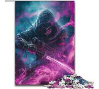 Jigsaw Puzzles for Teenagers Japanese Neon Ninja, Suitable for Ages 14 And Up Home Decor Deal As Gifts for The Whole Family (Size 26x38cm)
