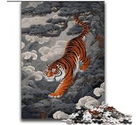 Jigsaw Puzzles for Teenagers Japanese Style Tiger Challenging Game Gifts for Is Ideal As A Gift for The Whole Family 70x100cm