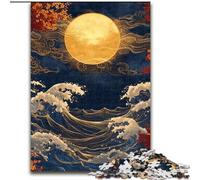 Jigsaw Puzzles for Teenagers Japanese Waves, Family Game Stress Reliever Difficult Challenge Enhance Love between Couples (Size 26x38cm)
