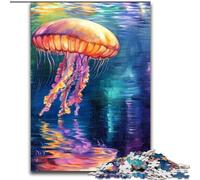 Jigsaw Puzzles for Teenagers Jellyfish Oil Painting, Help The Brain Exercise Addictive Toys to Cultivate Patience Enhance Memory (Size50x75cm)