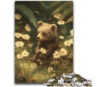 Jigsaw Puzzles for Teenagers Jungle Brown Bear Baby 1000 Pieces for Adults,Stress Reliever Difficult Challenge Unique Home Decor And Gifts (50x75cm)