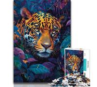 Jigsaw Puzzles for Teenagers Jungle Leopard,Help The Brain Exercise Addictive Toys to Cultivate Patience Perfect Decoration 75x50cm