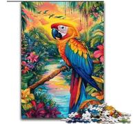 Jigsaw Puzzles for Teenagers Jungle Owl,Stress Reliever Staycation Kill Time with Matching Poster And Trivia Sheet 50X75CM