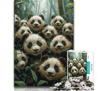 Jigsaw Puzzles for Teenagers Jungle Panda Adult Jigsaw,Artistic Wall Decor & Birthday Gift Idea for Friends, Home Office (size 38x26cm)