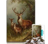 Jigsaw Puzzles for Teenagers Jungle Wild Deer Teenager Jigsaw,is Ideal As Gifts for The Whole Family Suitable for And 14 (size 38x26cm)