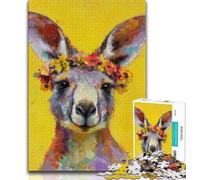 Jigsaw Puzzles for Teenagers Kangaroo Oil Painting,Help The Brain Exercise Addictive Toys to Cultivate Patience Gift For Birthdays (38x26cm)