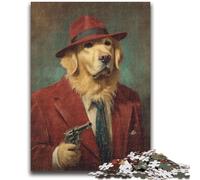 Jigsaw Puzzles for Teenagers Killer Golden Retriever Puzzles,Challenging Game Gifts for Is Ideal As A Gift for The Whole Family (26x38cm)