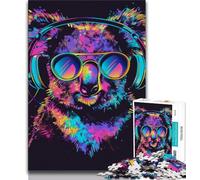 Jigsaw Puzzles for Teenagers Koala with Headphones Sunglasses 1000 Piece Jigsaw,Stress Reliever Staycation Kill Time Parent-child Interaction 26x38cm
