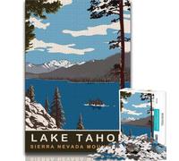 Jigsaw Puzzles for Teenagers Lake Tahoe,learning Educational Toys Fun at Home Activities,Birthday Present,Travel Gifts (75x50cm)