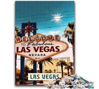 Jigsaw Puzzles for Teenagers Las Vegas Puzzles for Teenagers,Family Entertainment Toys with Matching Poster And Trivia Sheet (50x75cm)