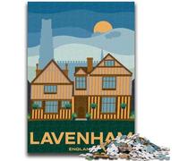 Jigsaw Puzzles for Teenagers Lavenham England Cityscape Puzzles,Challenging Game Gifts for Is Ideal As A Gift for The Whole Family (26x38cm)