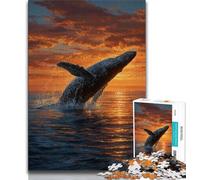 Jigsaw Puzzles for Teenagers Leaping Whale Teenager Jigsaw,is Ideal As Gifts for The Whole Family Suitable for And 14 (size 75x50cm)