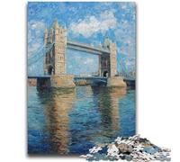Jigsaw Puzzles for Teenagers London Bridge Oil Painting for And from 14 Years And over Hands-on Game Christmas Game Gifts 26x38cm