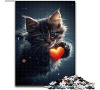 Jigsaw Puzzles for Teenagers Love Cat, Analysis And Logic with Fully Interlocking Randomly Shaped Pieces for And Age 14 Years Up (Size 26x38cm)