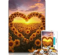 Jigsaw Puzzles for Teenagers Love Sunflower Puzzles,Challenging Game Gifts for Is Ideal As A Gift for The Whole Family 26x38cm