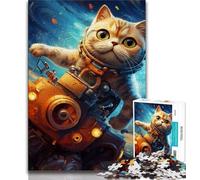 Jigsaw Puzzles for Teenagers Magic Art Cat,Help The Brain Exercise Addictive Toys to Cultivate Patience Gift For Birthdays (75x50cm)