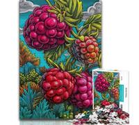 Jigsaw Puzzles for Teenagers Magnificent Rasberry 1000 Pieces for Adults,Family Entertainment Toys with Matching Poster And Trivia Sheet 38x26cm