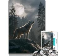 Jigsaw Puzzles for Teenagers Majestic Wolf,Help The Brain Exercise Addictive Toys to Cultivate Patience Gift For Birthdays (38x26cm)
