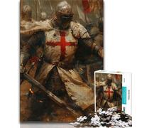 Jigsaw Puzzles for Teenagers Medieval Knight Paintings,Help The Brain Exercise Addictive Toys to Cultivate Patience Wall Decoration (38x26cm)