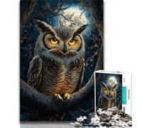 Jigsaw Puzzles for Teenagers Midnight Owl Teenager Puzzles,for Educational Game Challenge Toy Deal As Gifts for The Whole Family 75x50cm