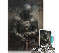 Jigsaw Puzzles for Teenagers Mighty Medieval Knight Teenager Jigsaw,for Educational Game Challenge Toy Deal As Gifts for The Whole Family 26x38cm