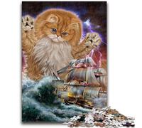 Jigsaw Puzzles for Teenagers Monster Titan Cat Kraken Suitable for Ages 14 And Up Family Games Deal As Gifts for The Whole Family 38x26cm