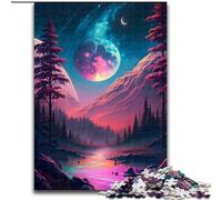 Jigsaw Puzzles for Teenagers Moonlight in The River, Suitable for People Aged 14 And Above Educational Games Secret Santa Gifts (Size 26x38cm)