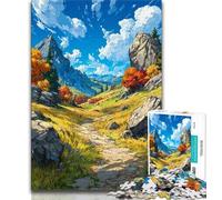Jigsaw Puzzles for Teenagers Mountains in Autumn 1000 Piece Puzzle,Stress Reliever Staycation Kill Time Wishlist with Santa Claus 26x38cm