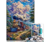 Jigsaw Puzzles for Teenagers Moving Train Adult Jigsaw,Artistic Wall Decor & Birthday Gift Idea for Friends, Home Office (size 38x26cm)