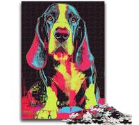Jigsaw Puzzles for Teenagers Neon Dog Teenager Puzzles,for Educational Game Challenge Toy Deal As Gifts for The Whole Family (38x26cm)