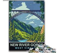 Jigsaw Puzzles for Teenagers New River Gorge for 14+ Unique Challenge Game Family Games Christmas Birthday Gifts (38x52cm) 1000pcs
