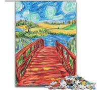 Jigsaw Puzzles for Teenagers Night Sky Bridge, for Age 14 Years And over Home Decor As A Gift for The Whole Family And Friends (Size 50x75cm)