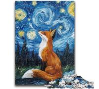 Jigsaw Puzzles for Teenagers Night Sky Fox for And from 14 Years And over Hands-on Game Christmas Game Gifts 50x75cm