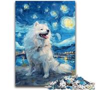 Jigsaw Puzzles for Teenagers Night Sky Husky Teenager Puzzles,for Educational Game Challenge Toy Deal As Gifts for The Whole Family (50x75cm)