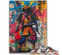 Jigsaw Puzzles for Teenagers Ninja Samurai Oil Painting Learning Educational Toys Fun at Home Activities, Birthday Present,Travel Gifts 26x38cm