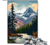 Jigsaw Puzzles for Teenagers North Cascades National Park Poster, Stress Reliever Difficult Challenge Secret Santa Gifts for Age 14 Years Up 50x75cm