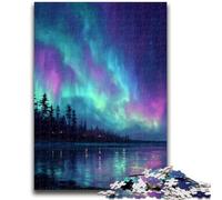 Jigsaw Puzzles for Teenagers Northern Lights Challenging Game Gifts for Is Ideal As A Gift for The Whole Family 26x38cm