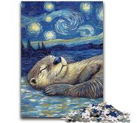 Jigsaw Puzzles for Teenagers Otter Night Sky Challenging Game Gifts for Is Ideal As A Gift for The Whole Family 50x75cm