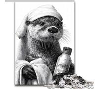 Jigsaw Puzzles for Teenagers Otter Taking A Bath, Analysis And Logic with Fully Interlocking Randomly Shaped Pieces for And Age 14 Years Up (Size 50x75cm)