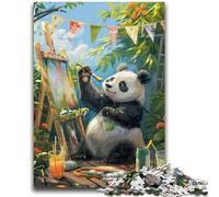 Jigsaw Puzzles for Teenagers Panda Painter Teenager Puzzles,Game Toys Every Piece Is Unique - Challenging Family Fun Game (38x26cm)