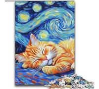 Jigsaw Puzzles for Teenagers Persian Cat Night Sky Challenging Game Gifts for Is Ideal As A Gift for The Whole Family 70x100cm