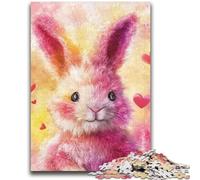 Jigsaw Puzzles for Teenagers Pink Bunny 1000 Piece Puzzle,Stress Reliever Staycation Kill Time Wishlist with Santa Claus (75x50cm)
