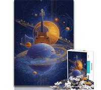 Jigsaw Puzzles for Teenagers Planet Guitar Puzzles for Teenagers,Brain Intelligence Challenge Addictive Toys for Home Decoration (size 75x50cm)