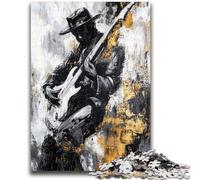 Jigsaw Puzzles for Teenagers Playing Guitar Oil Painting for And from 14 Years And over Hands-on Game Christmas Game Gifts 50x75cm