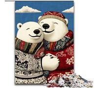 Jigsaw Puzzles for Teenagers Polar Bear Couple,Brain Intelligence Challenge Addictive Toys Birthday Present,Gifts,Wall Art 50x75cm