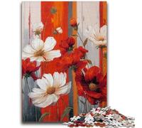 Jigsaw Puzzles for Teenagers Poppy Flower Oil Painting 1000 Piece Jigsaw,Stress Reliever Staycation Kill Time Parent-child Interaction (26x38cm)