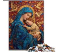 Jigsaw Puzzles for Teenagers Portrait of Mary The Mother, Family Game Stress Reliever Difficult Challenge Enhance Love between Couples (Size 26x38cm)