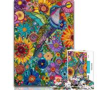 Jigsaw Puzzles for Teenagers Psychedelic Animal Hummingbird 1000 Pieces for Teenagers,Educational Games Home Decoration Birthday Present, Gifts, Wall Art (size 38x26cm)