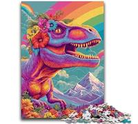 Jigsaw Puzzles for Teenagers Psychedelic Dinosaur 1000 Piece Puzzle,learning Educational for Is Ideal As A Gift for The Whole Family (38x26cm)